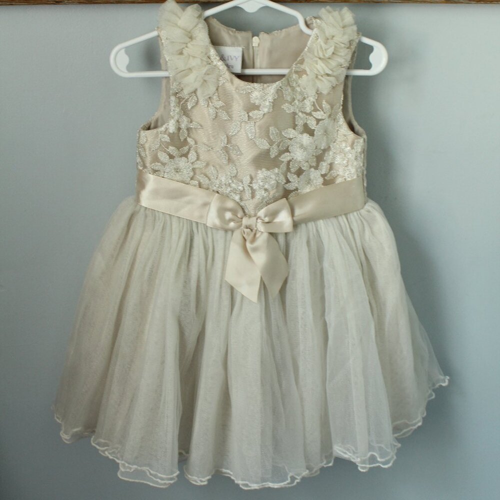 Iris & Ivy Size 24M Tulle Dress Gold/Tan